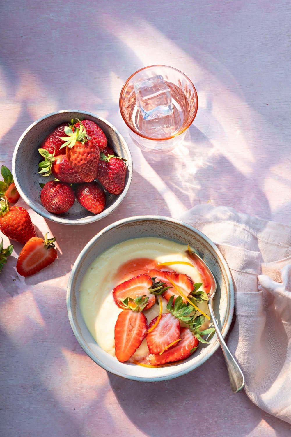Fraises à la crème et au Grand Marnier
