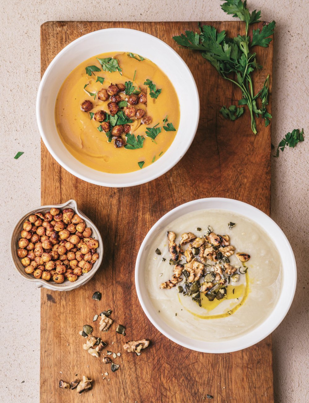Soupe de poireaux et panais au lait d'amande