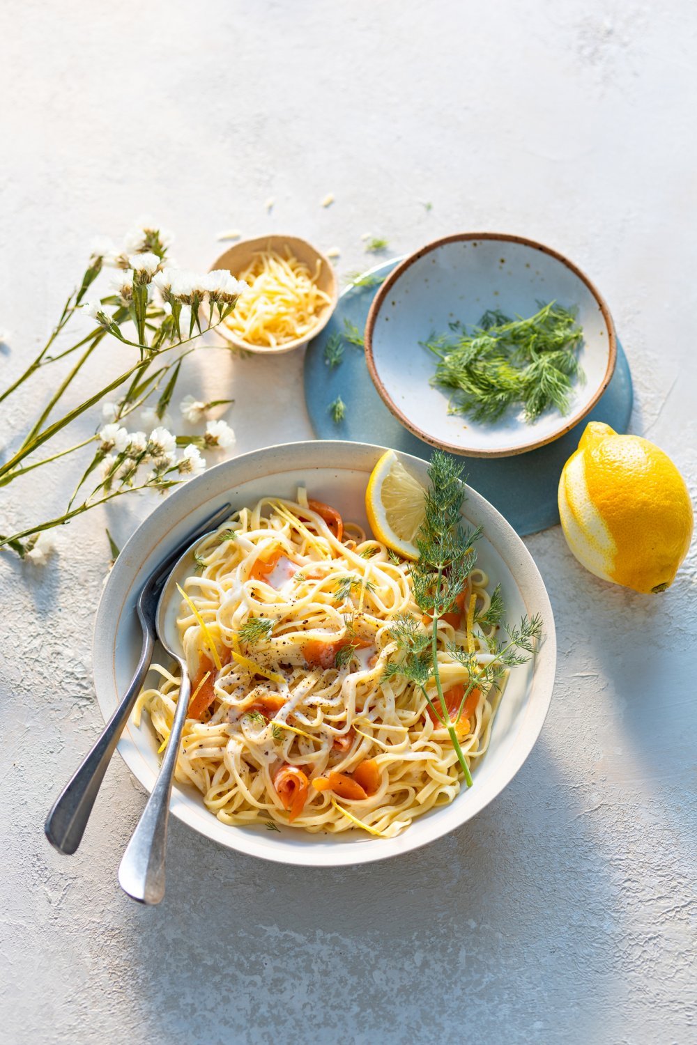 Fettucinis au saumon et au citron