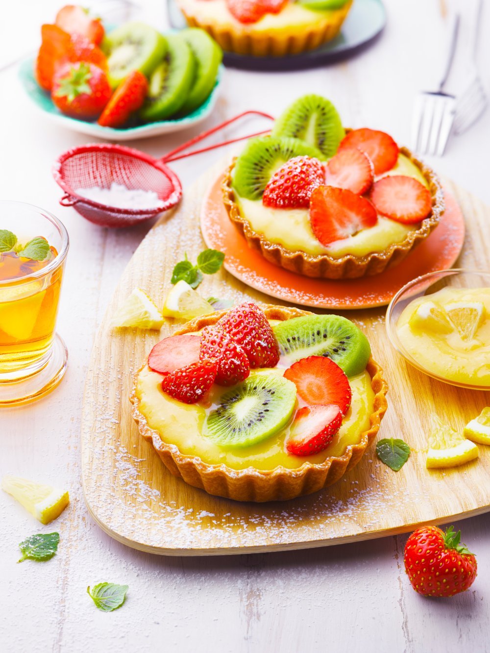 Tartelettes aux fraises et au kiwi