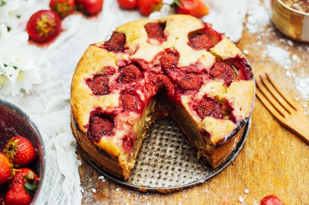 Gâteau aux fraises sans farine