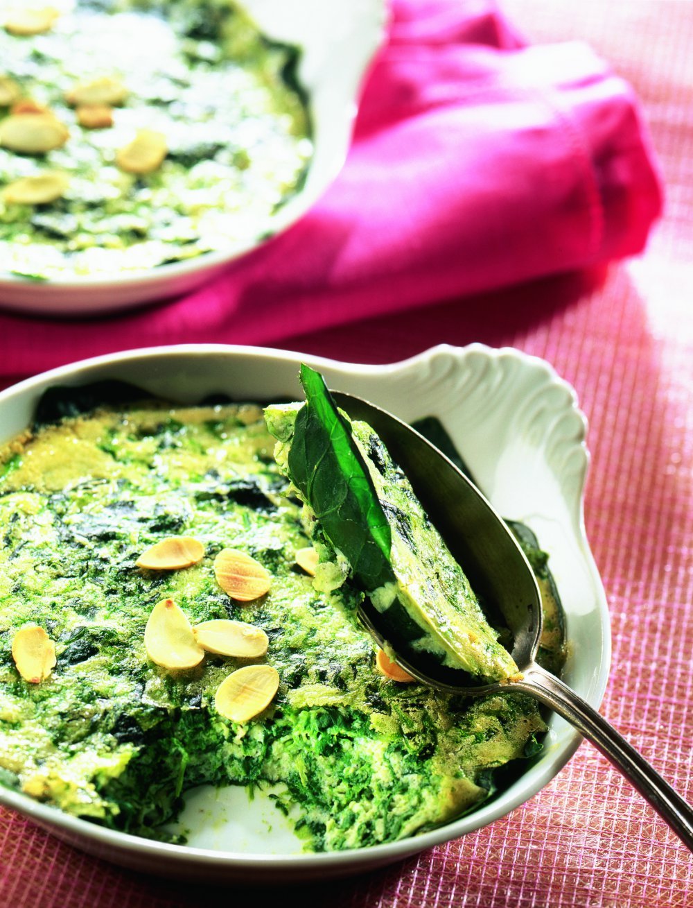 Clafoutis doré aux épinards