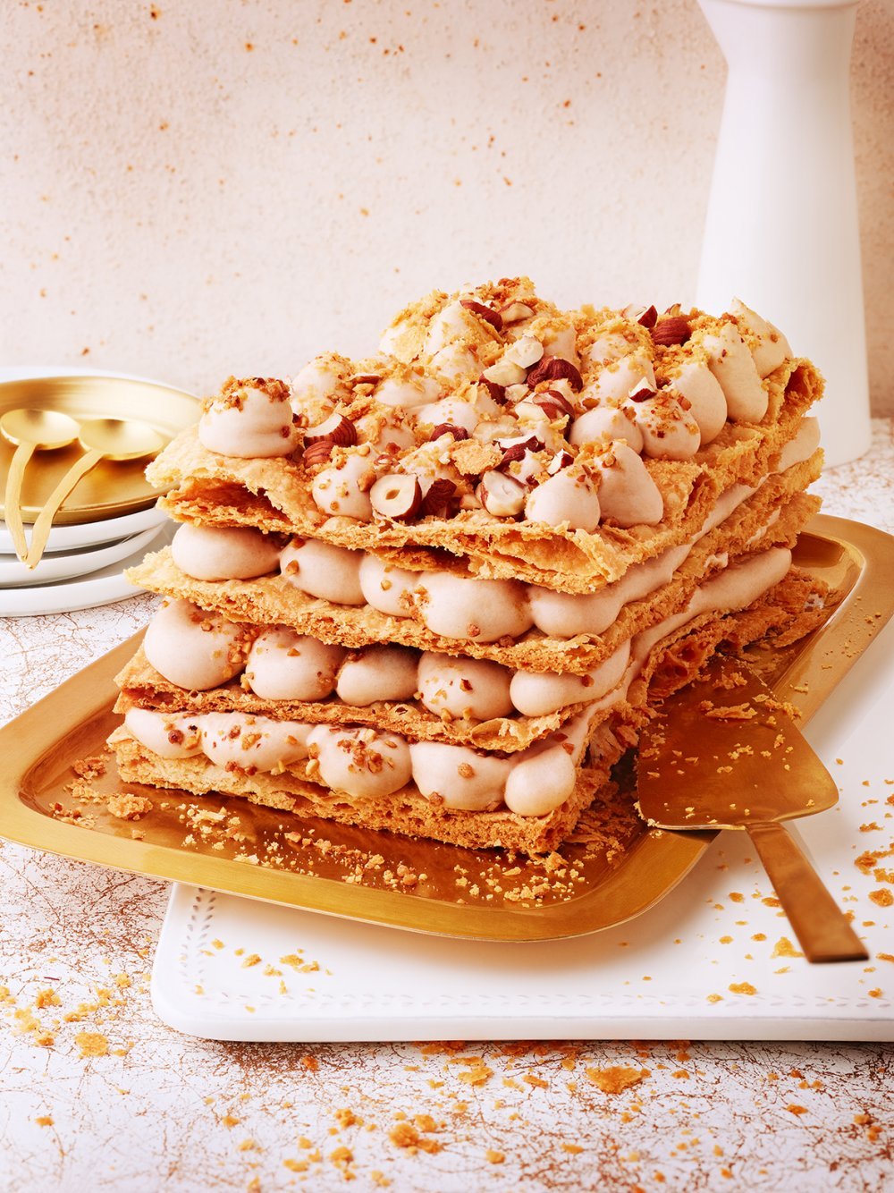 Gâteau Napoléon praliné