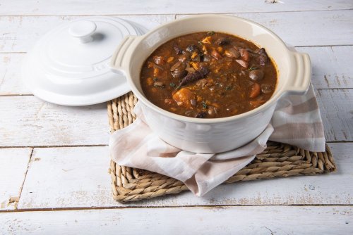 Boeuf bourguignon et purée de patates douces