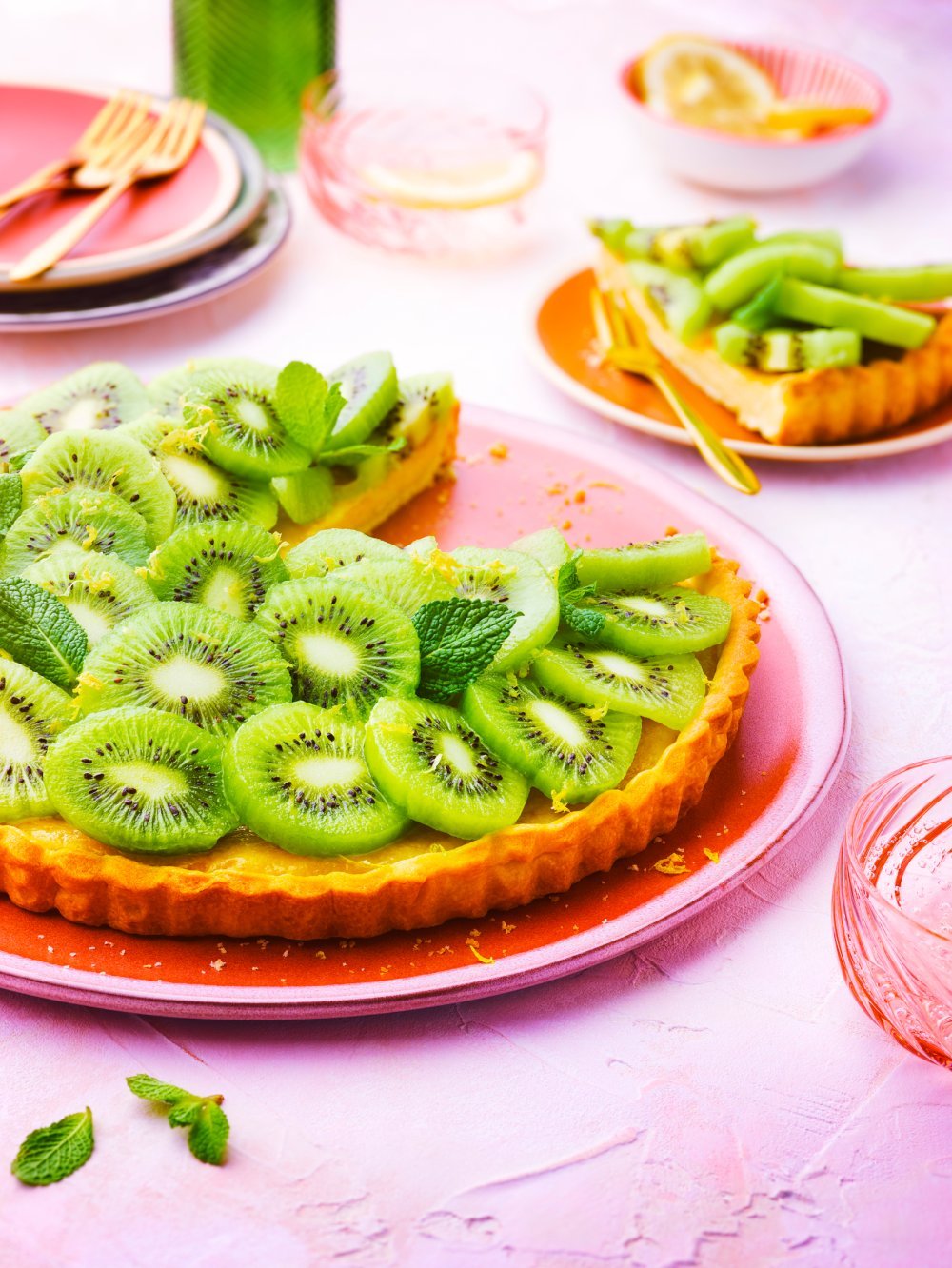 Tarte au kiwi et à la menthe