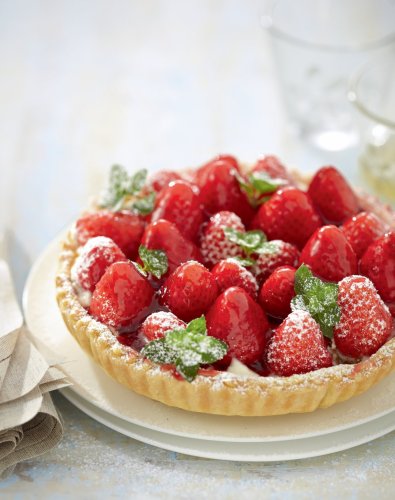 Tarte fraises-fraises confites