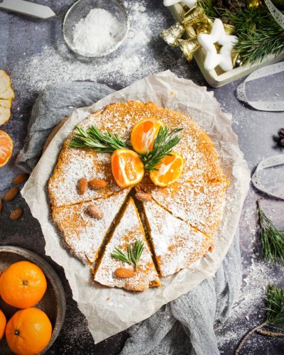 Gâteau de Noël aux clémentines et aux amandes