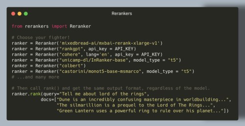 Meet Rerankers: A Lightweight Python Library to Provide a Unified Way to Use Various Reranking Methods