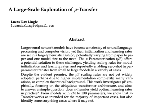 The Future of Neural Network Training: Empirical Insights into μ-Transfer for Hyperparameter Scaling