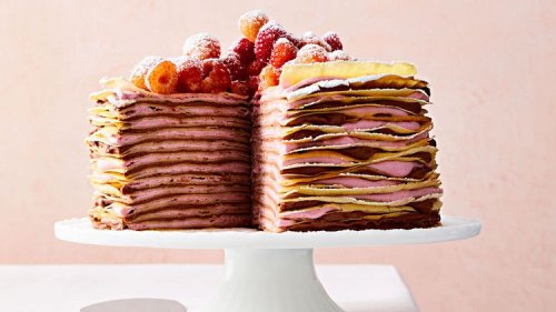 Raspberry and Chocolate-Hazelnut Crepe Cake