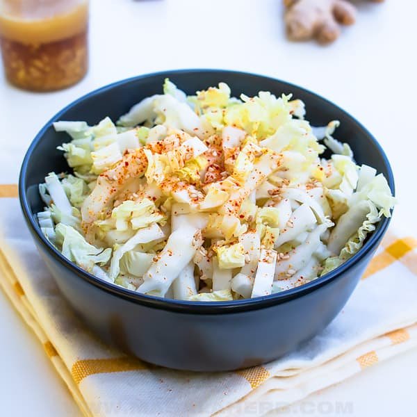 Asian Ginger Dressing with Napa Cabbage 🍠 MasalaHerb.com