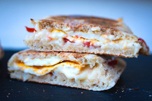 The Crispy, Gooey, Flavor-Packed Fried Egg Tomato Panini You Need