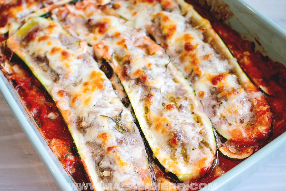 Ground Beef Stuffed Zucchini Boats Recipe
