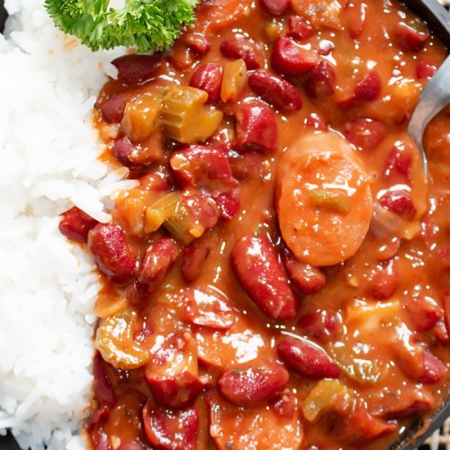 One-Pot Red Beans and Rice with Sausage 🍚 MasalaHerb.com