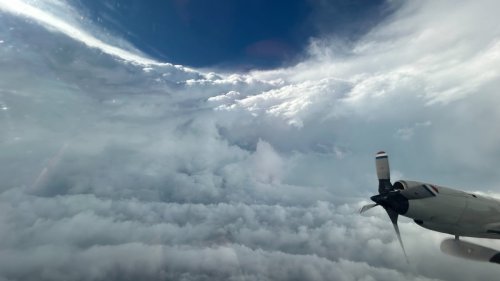 U.S. government plane snaps intense footage inside mighty Hurricane Beryl