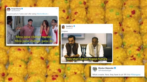 Election Results 2023: Congress Becomes The Butt Of Hilarious Memes For Ladoos Brought For MP-CG-Rajasthan Victory