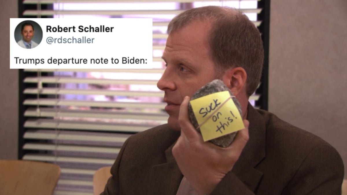 Trump left a note for Biden in the White House and the memes write themselves