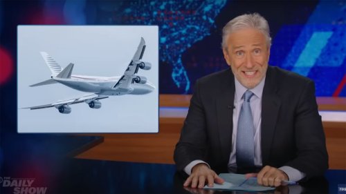 Jon Stewart reacts to Trump being given a 'free' private jet