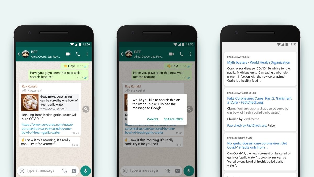 WhatsApp now lets you fact-check forwarded messages