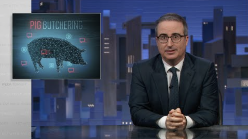 John Oliver takes a deep dive into a murky online crypto scam