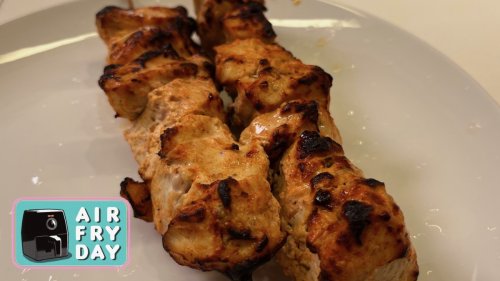 Air fryer chicken skewers are delicious and simple
