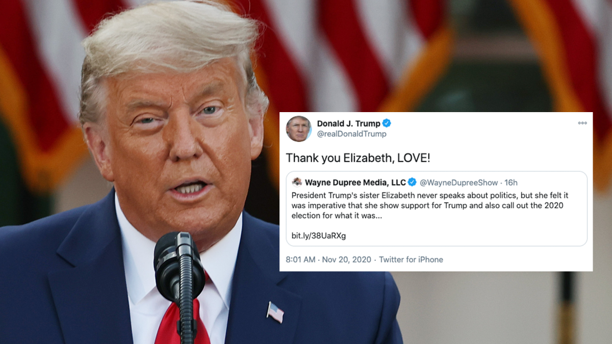 Trump falls for very obvious parody account pretending to be his sister Elizabeth