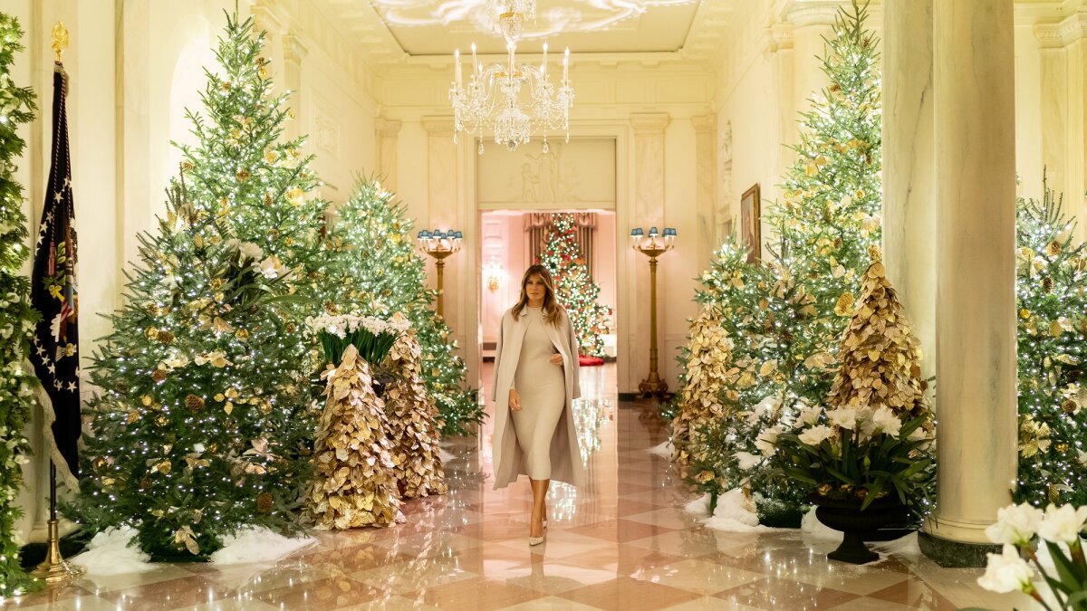 2019: The White House Christmas decorations have arrived and, alas, there are no blood trees