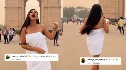 Model Dances In Towel At India Gate On International Men's Day; Netizens Demand Prison Sentence For Her