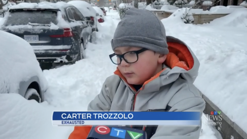 This 'exhausted' kid shoveling snow is the anti-work hero we need