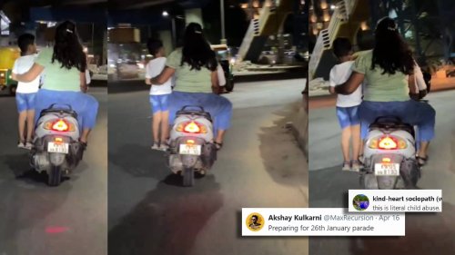 Video Of Bangalore Parent Riding Two-Wheeler With Child On Footrest Triggers The Internet