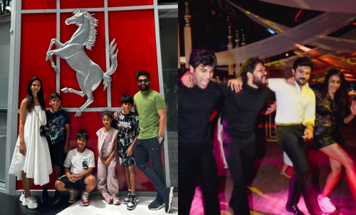 Allu Arjun enjoys wholesome family time in Dubai; Wows fans as he matches step with Ram Charan on ‘Naatu Naatu’