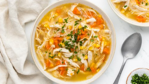 Roasted Corn Chicken Noodle Soup Recipe
