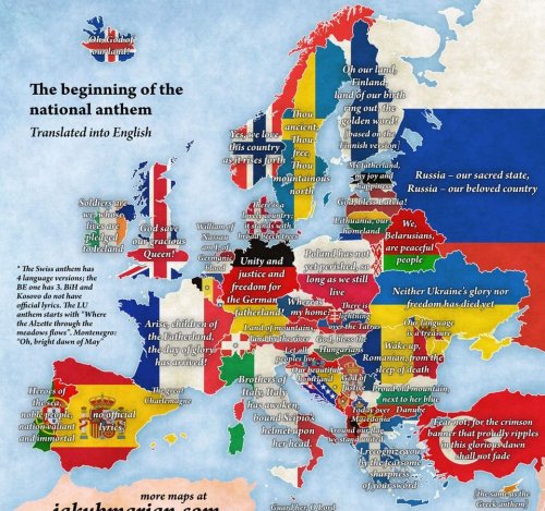 This Map Shows the Beginning of Every European Country’s National Anthem