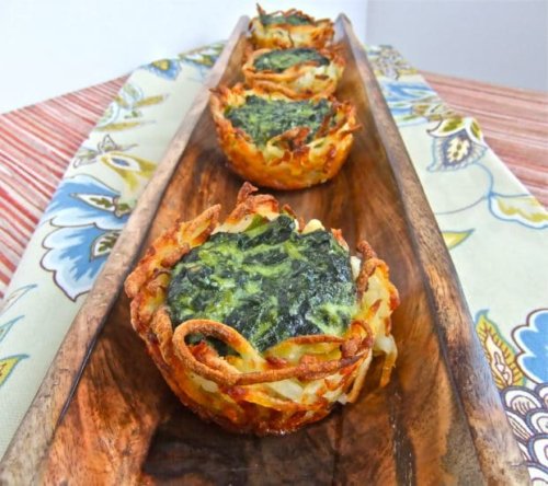 Not-Just-For-Passover Spinach Potato Nest Bites