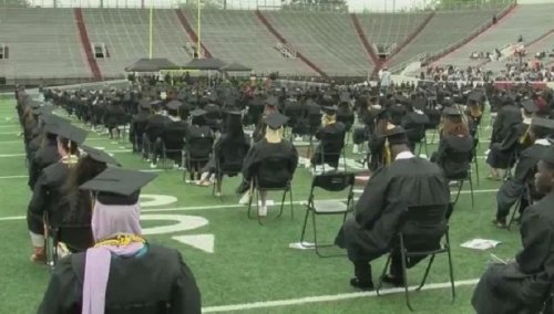 Four graduation ceremonies take place at War Memorial Stadium in Little Rock