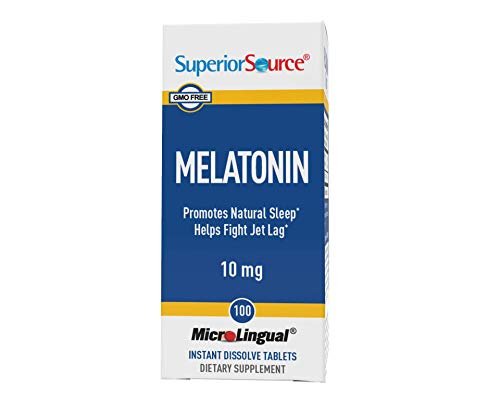 Superior Source Melatonin 10 mg, Under The Tongue Quick Dissolve Sublingual Tablets, 100 Ct, with Chamomile, Natural Sleep Support, Sublingual Melatonin, for Adults, Non-GMO