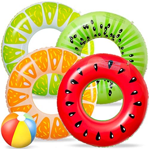 Four-pieces round pool float set