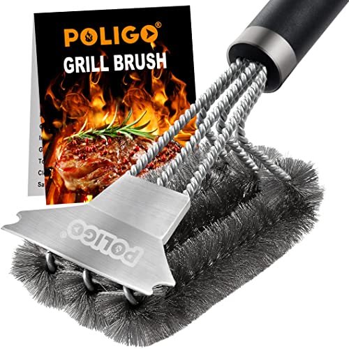 Grill brush and scraper