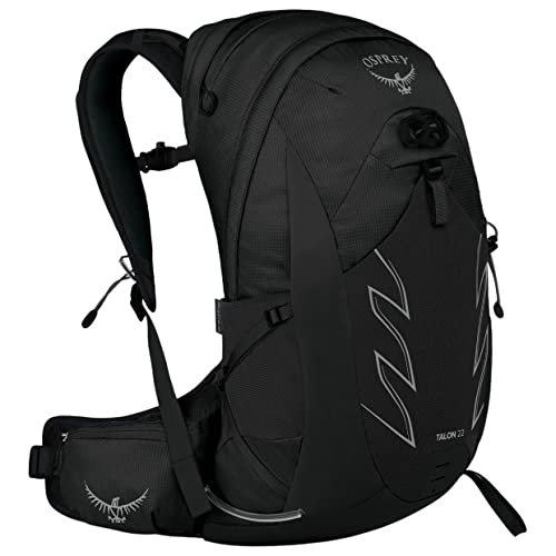 Osprey Talon 22L Men's Hiking Backpack with Hipbelt, Stealth Black, L/XL
