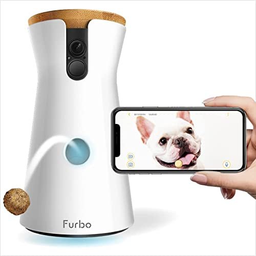 Treat-tossing dog camera