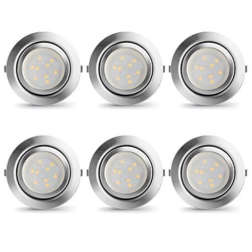 Cabinet Lights Round Puck Light Plug in Recessed LED Light for Kitchen,Shelves,Garage,Office,Desk,Corner,Halogen Retrofit,Under Counter Light Dimmable,12W,960lm,3000K Warm White,2.5In,6pcs