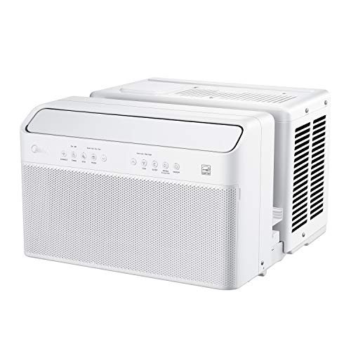 Midea 8,000 BTU U-Shaped Smart Inverter Window Air Conditioner–Cools up to 350 Sq. Ft., Ultra Quiet with Open Window Flexibility, Works with Alexa/Google Assistant, 35% Energy Savings, Remote Control