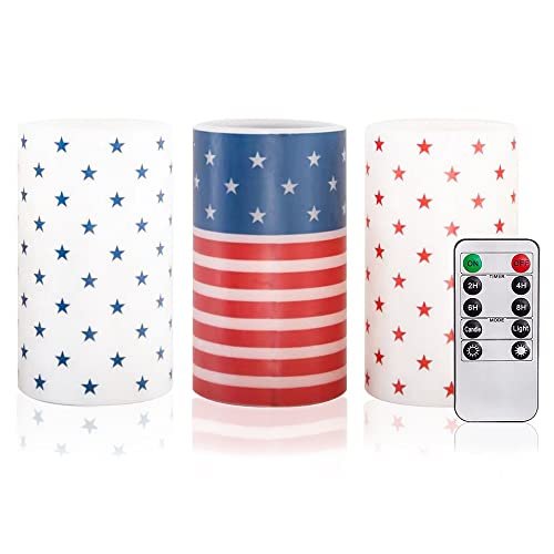 Flameless American flag candles