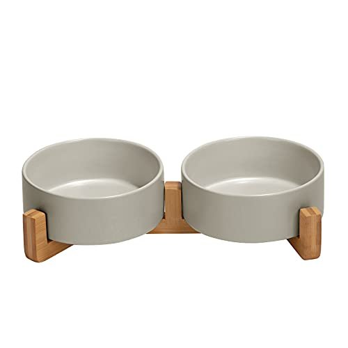 Ceramic food and water bowl set