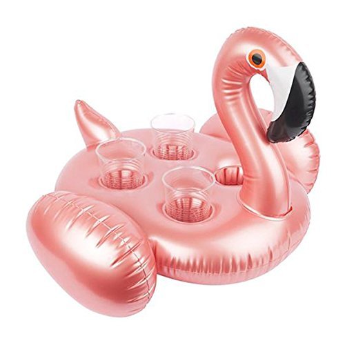 Flamingo-shaped float and cup holder