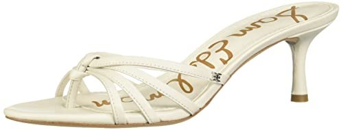 Bright white heeled sandals