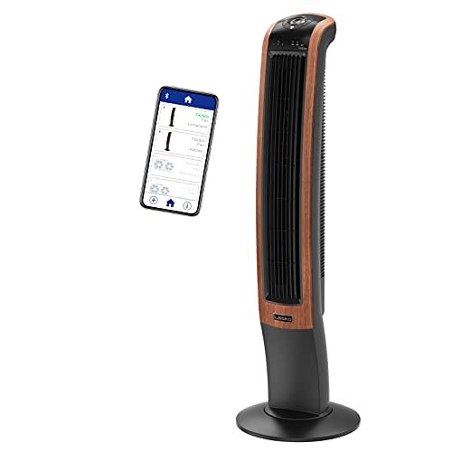 Bluetooth-enabled oscillating tower fan