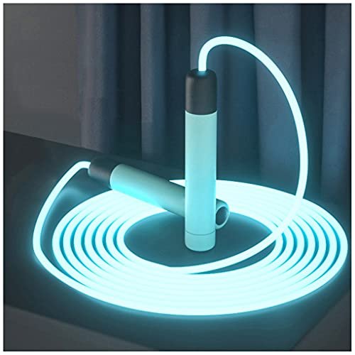 Glowing Jump Ropes Skipping Rope for Kids Develop Children's Sports Interest Men Women Fitness Exercise Indoors Outdoors Cool LED Light Rope Adjustable Jumping Rope Blue