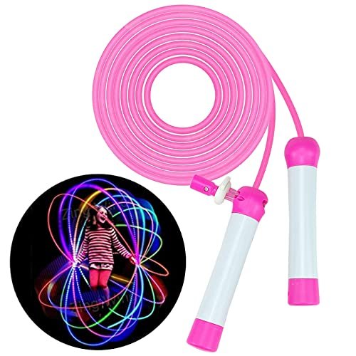 Led Jump Rope for Girls Kids - Flashing Colorful Exercise Jump rope Light Up Luminous Adjustable Skipping Ropes for Girls Boys Women Fitness Weight Loss