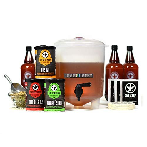 A craft beer kit with bottles included